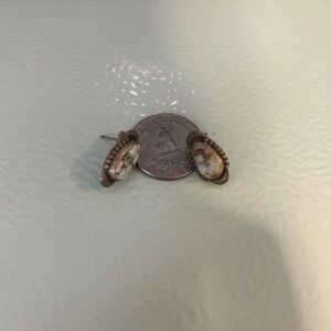 Elegant Silver & Golden Hills Stud Earrings